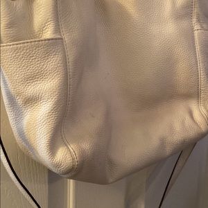 Michael Kors white pebble leather